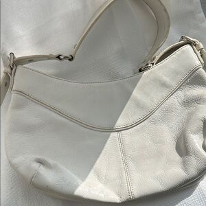 Nordstrom Vintage White Pebbled Leather Hobo Bag